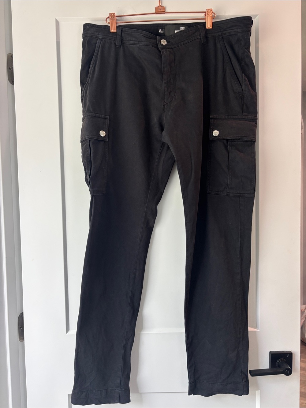 Love Moschino Men’s Black Cargo Pants Size 36